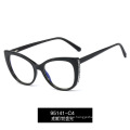 New fashion diamond inlaid blue light proof flat lens women's computer eye protection frame glasses can be equipped with glasses